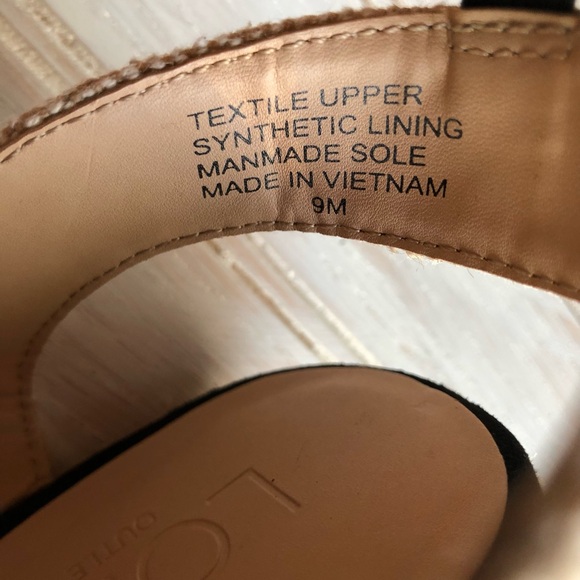 Women’s LOFT Outlet Black Espadrille Wedge Heels – Size 9 - Picture 7 of 7